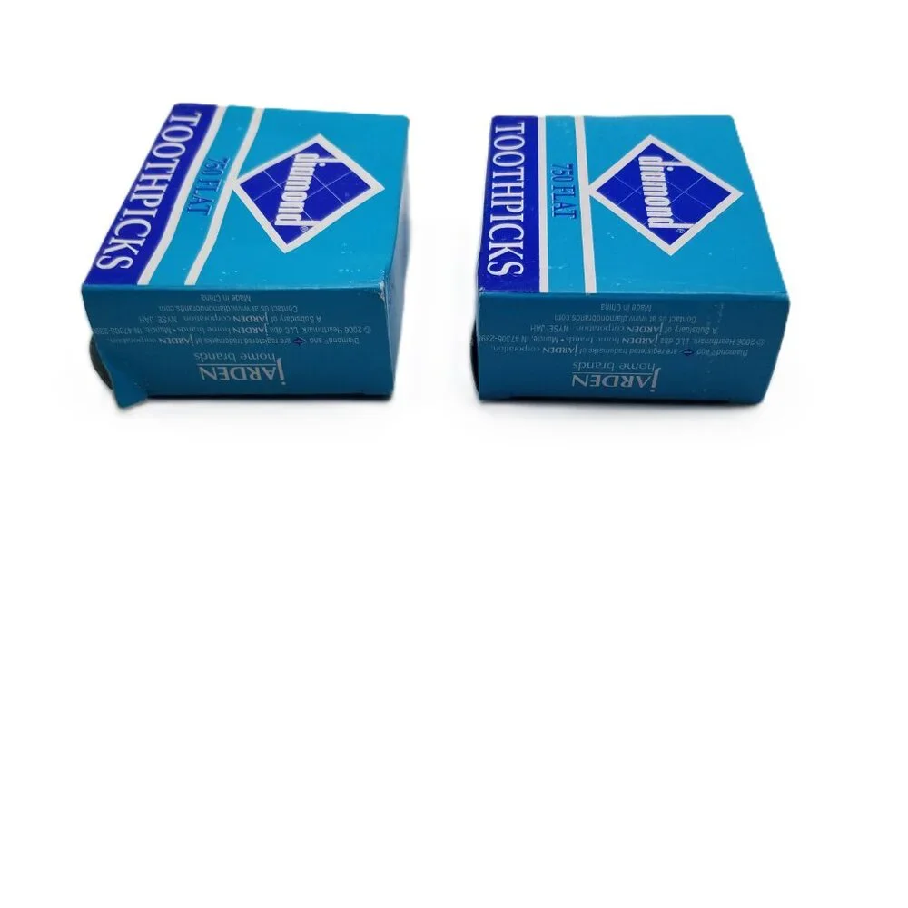 Diamond Flat Toothpicks 2 Boxes 1500 Wooden Disposable Party Kitchen